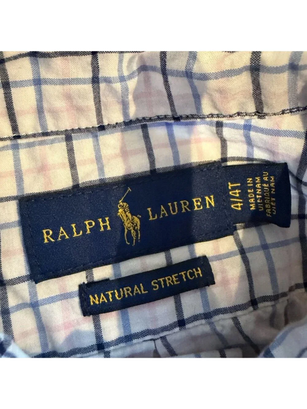 RALPH LAUREN BOYS 4T PINK PLAID BUTTON SHIRT